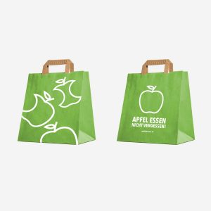 Papiertaschen mit Apfel-Logo