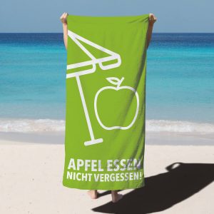 Strandtuch mit Apfel-Logo